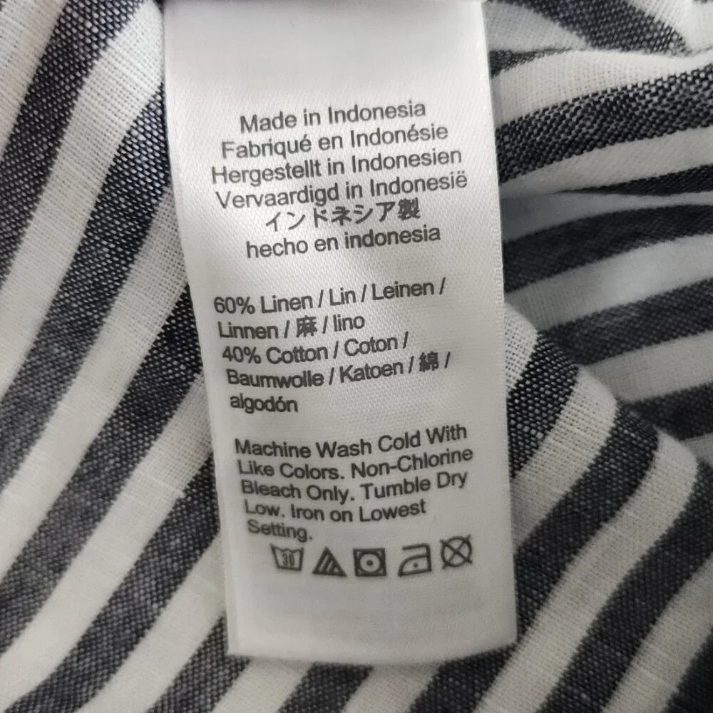 J.Crew Women's Striped Long Shirt Linen Blend Size L - Picture 4 of 6